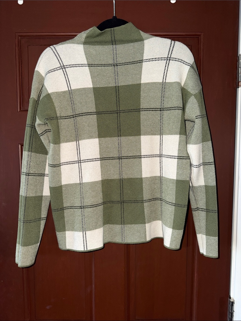 Rachel Zoe Olive & Cream Plaid Turtleneck Sweater